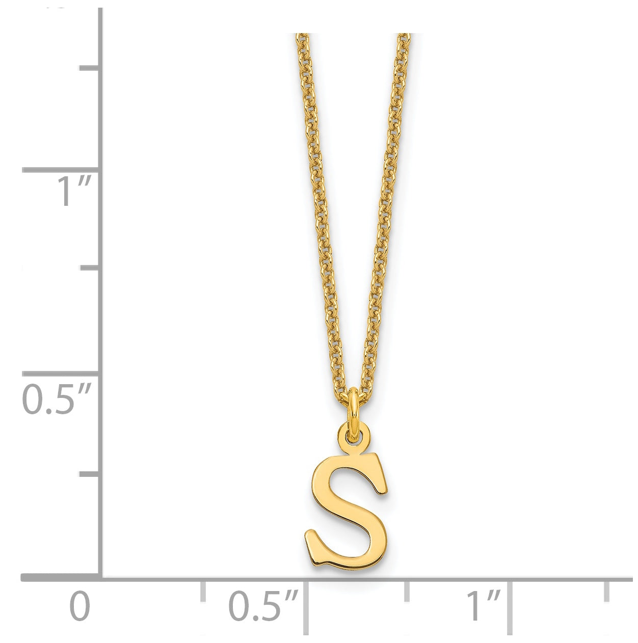 14K Yellow Gold Cutout Letter S Initial Necklace