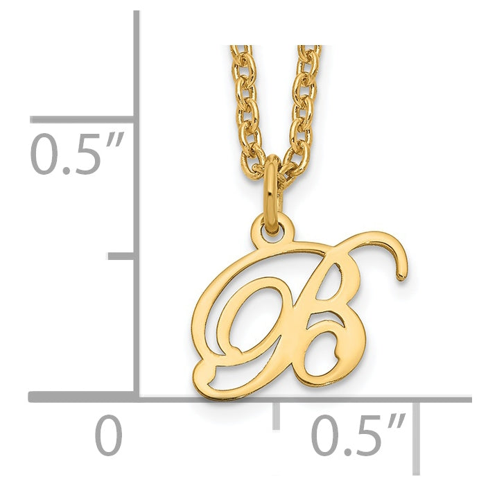 Sterling Silver Gold plated Letter B Initial Necklace