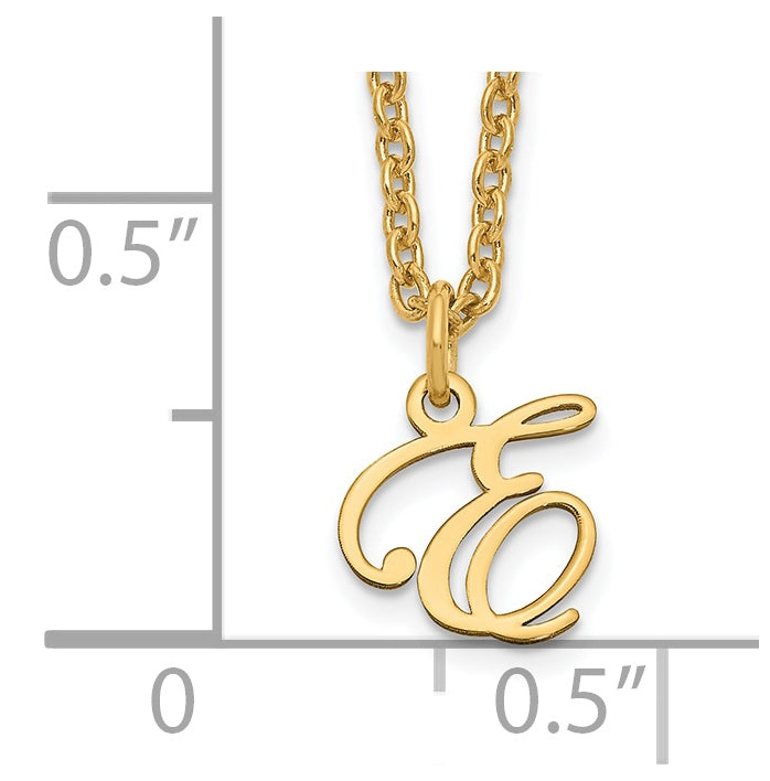 Sterling Silver Gold plated Letter E Initial Necklace