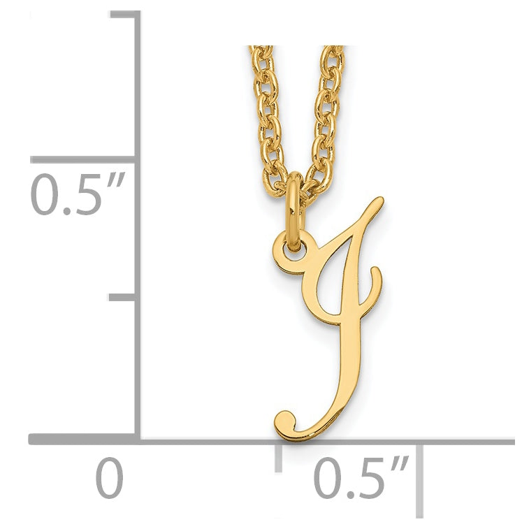 Sterling Silver Gold plated Letter I Initial Necklace