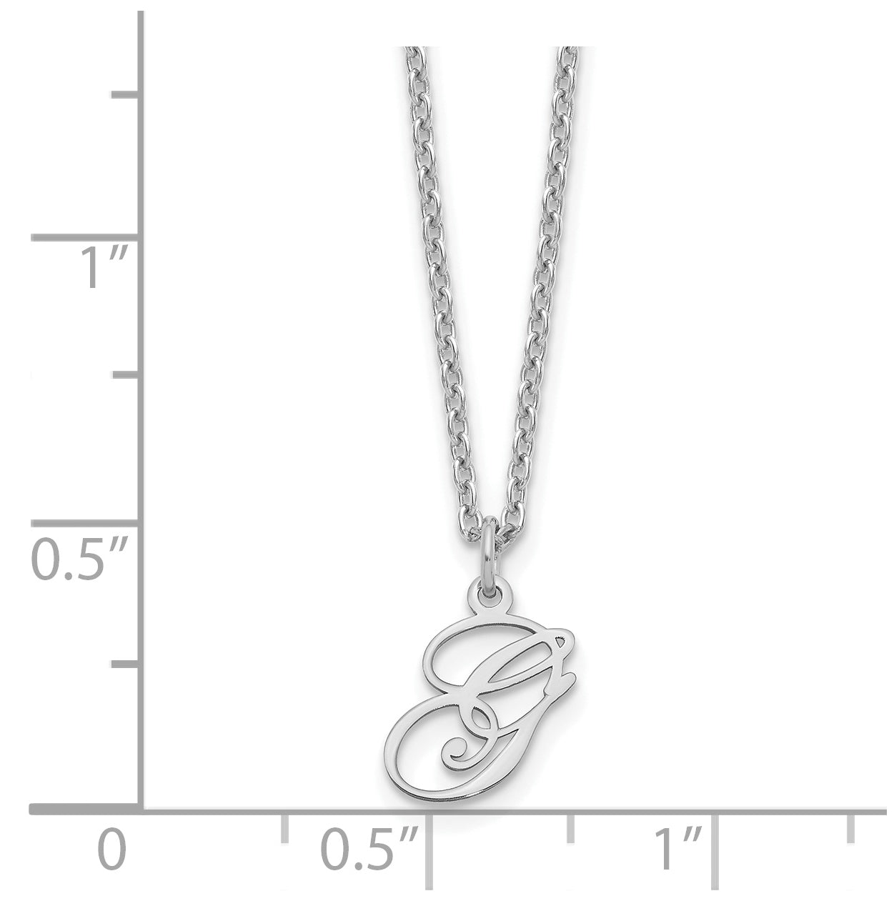 Sterling Silver Rhodium plated Letter G Initial Necklace
