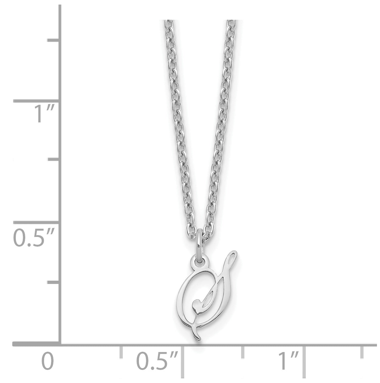 Sterling Silver Rhodium plated Letter S Initial Necklace