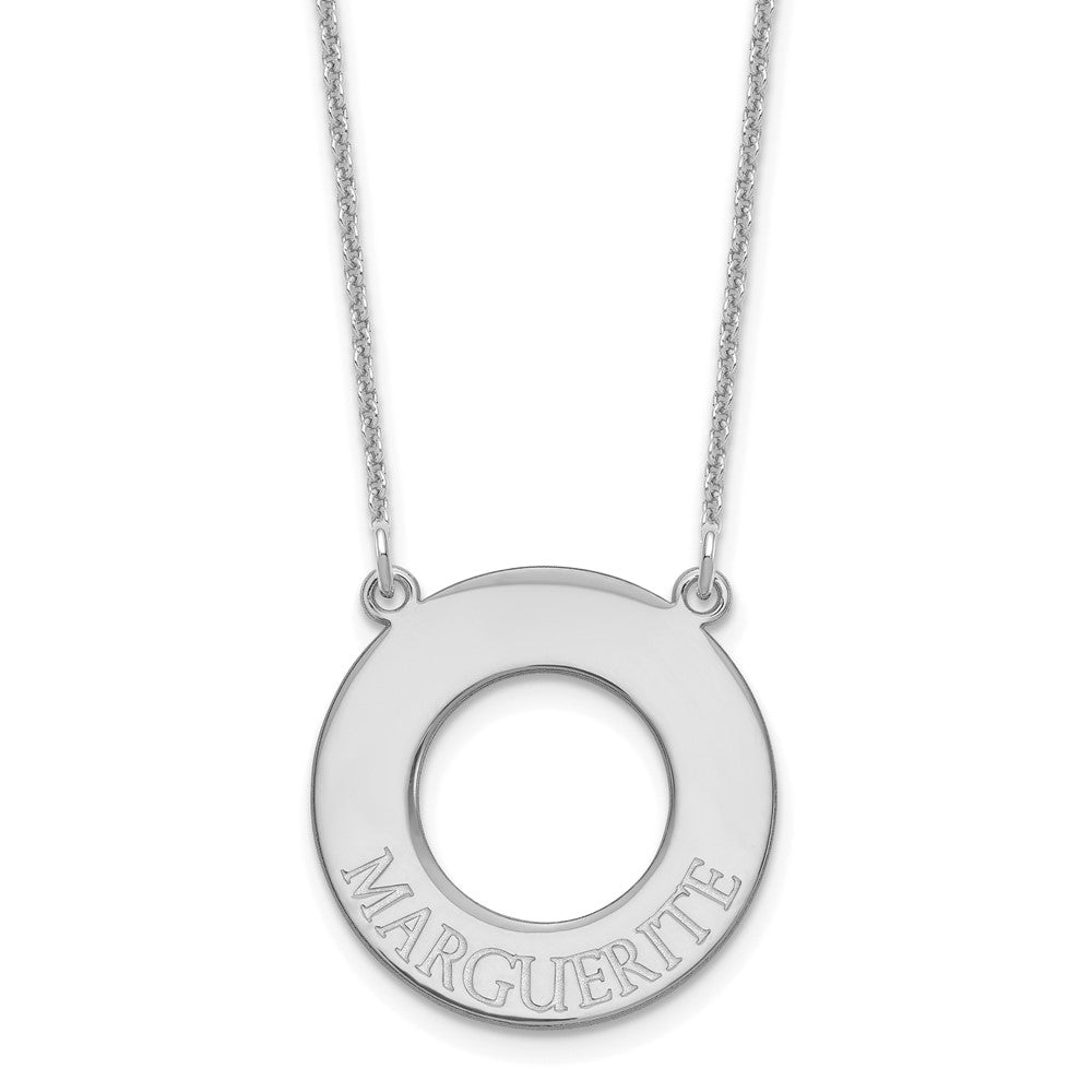 10K White Gold Open Circle with 1 Name Necklace