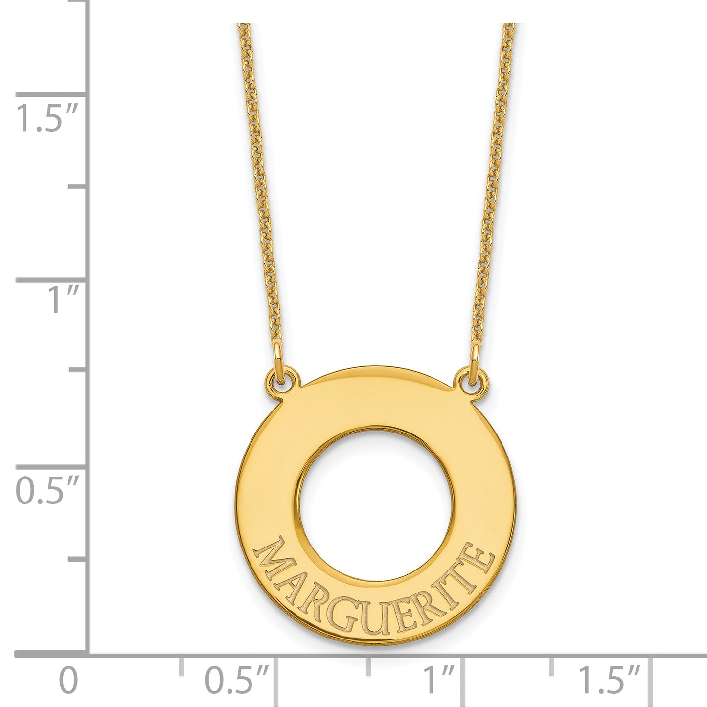 14K Yellow Gold Open Circle with 1 Name Necklace