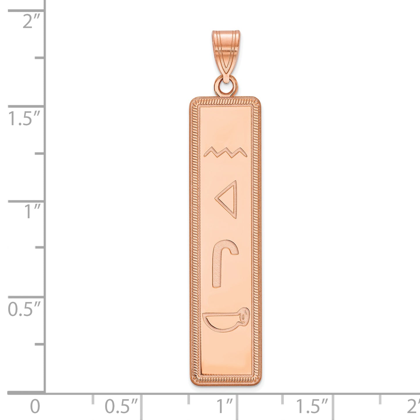 Sterling Silver Rose Gold plated Egyptian Hieroglyphics Pendant