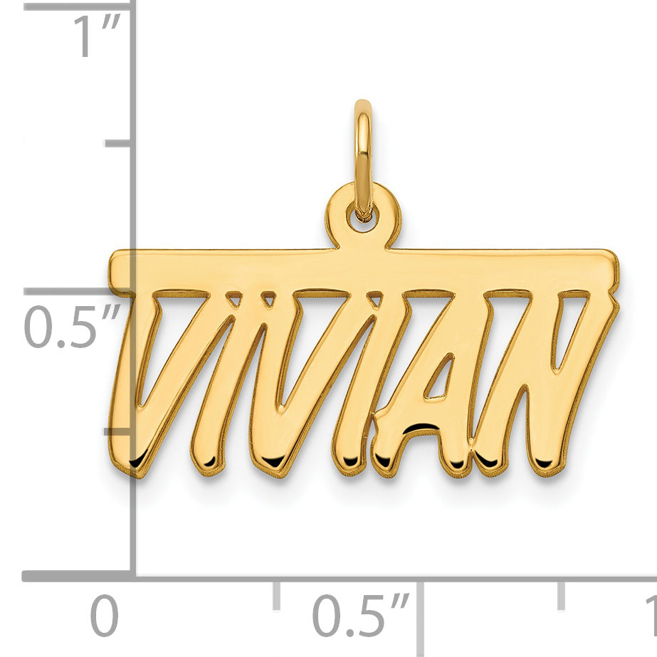 Sterling Silver Gold plated Polished Bellamy Font Name Plate