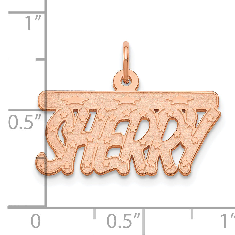 Sterling Silver Rose Gold plated Satin Bellamy Font Name Plate