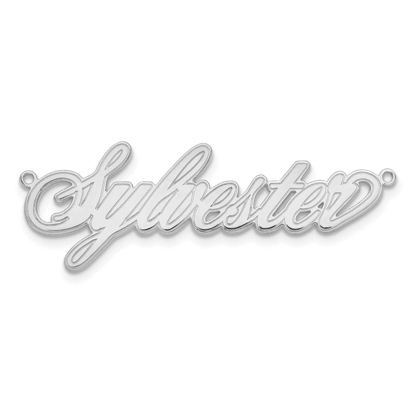 Sterling Silver Rhodium plated Etched Name Plate