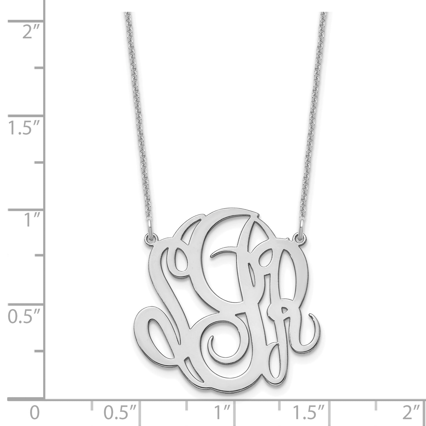 14K White Gold Monogram Necklace