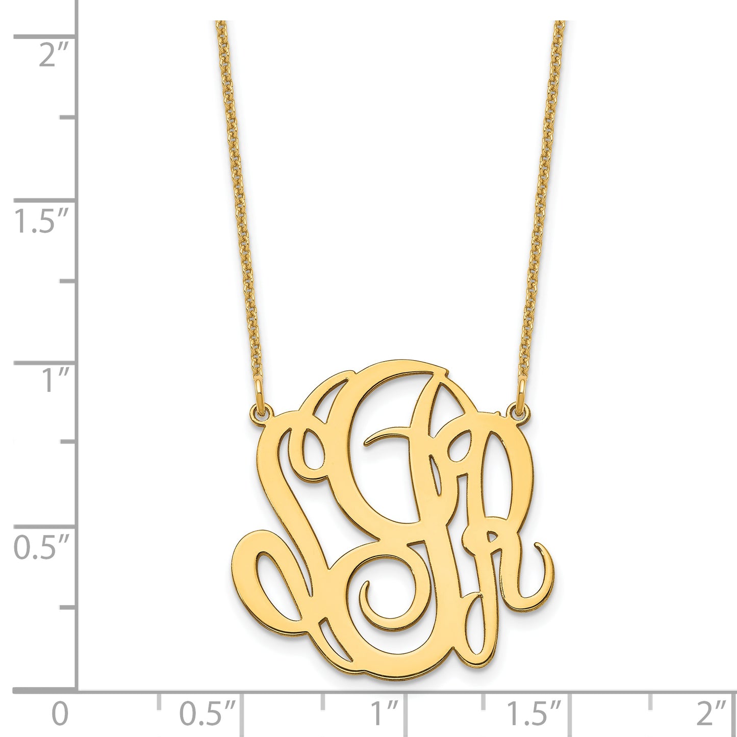 14K Yellow Gold Monogram Necklace