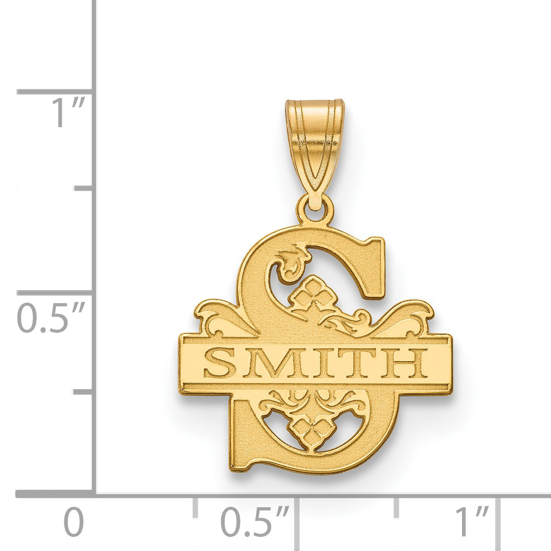 Sterling Silver Gold plated Filigree Letter and Family Name Pendant