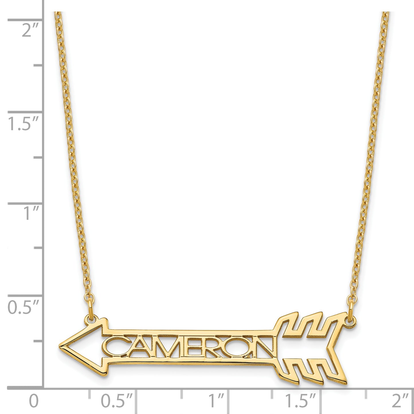 Sterling Silver Gold plated Personalized Arrow Necklace
