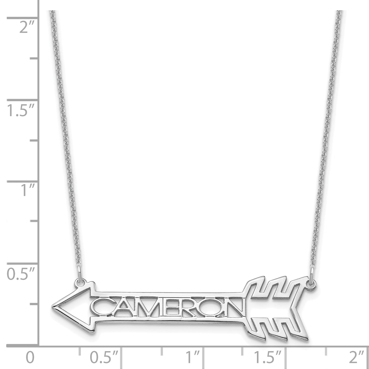 14K White Gold Personalized Arrow Necklace