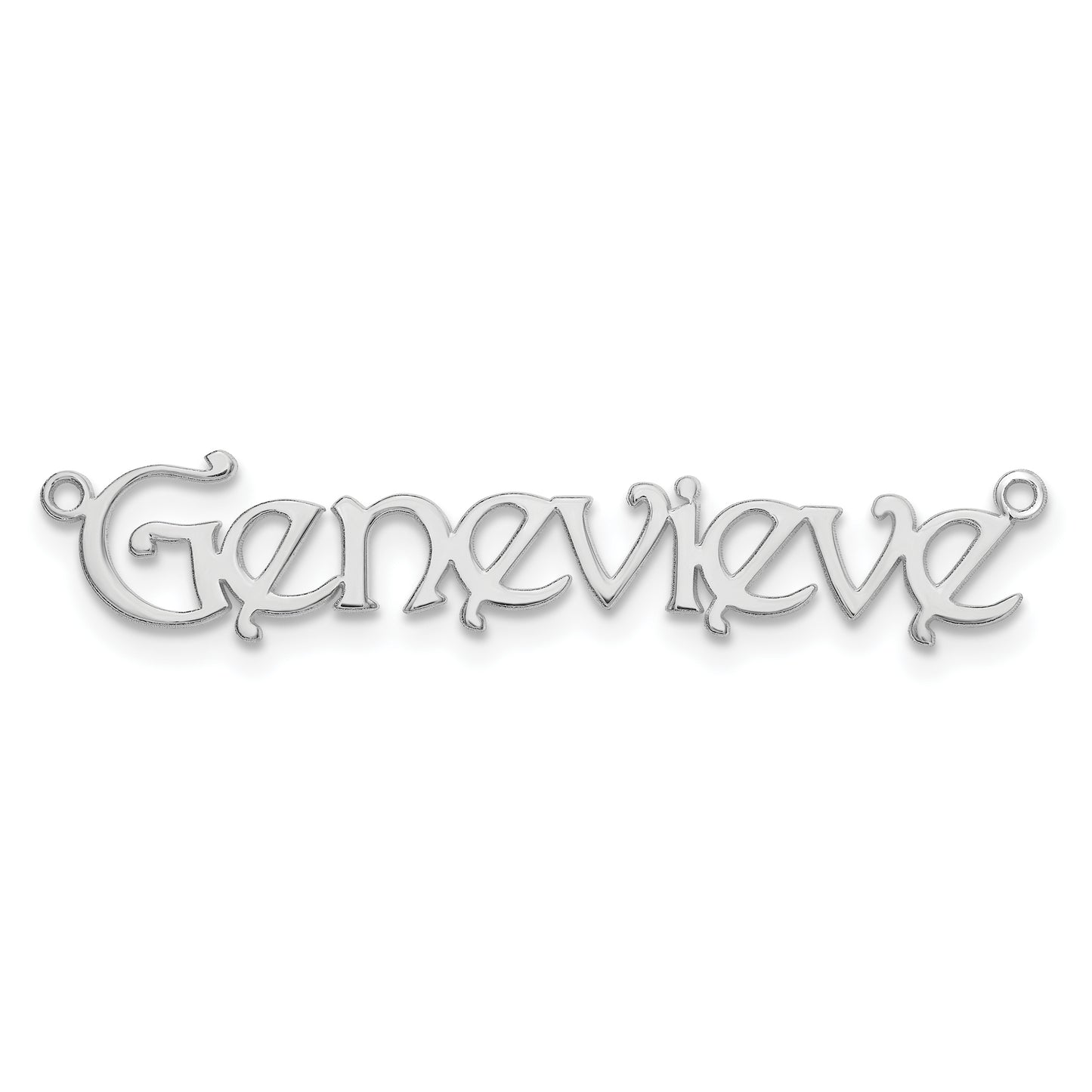 Sterling Silver Rhodium plated Bouquet Font Name Plate