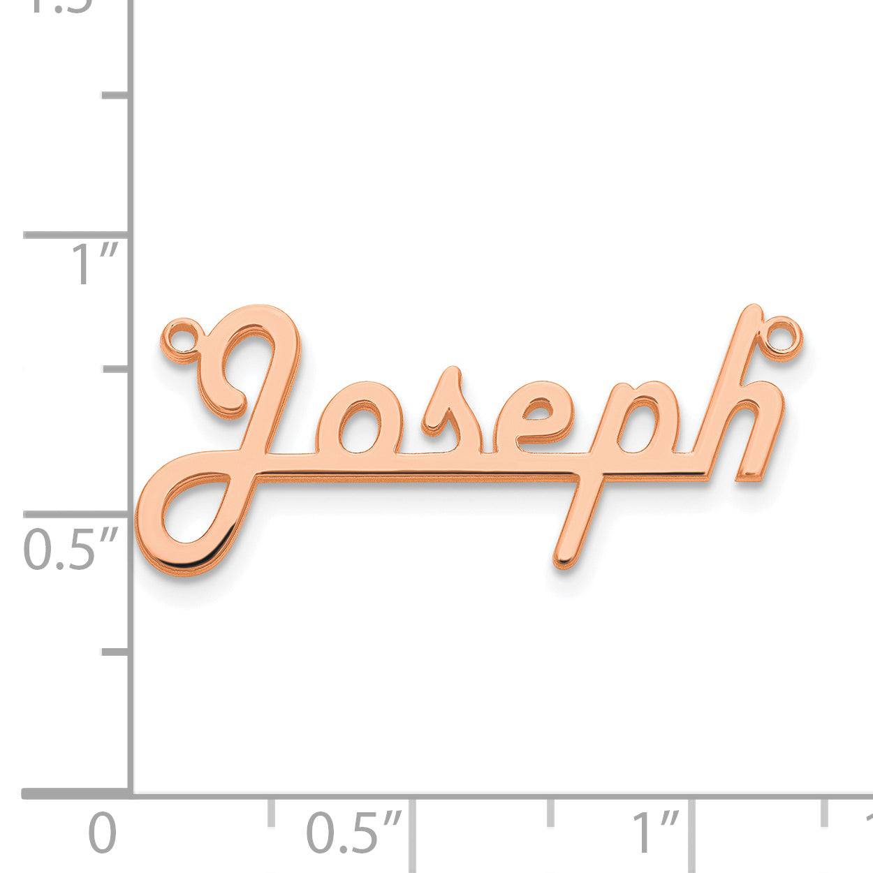 14K Rose Gold Polished Harlow Solid Font Underlined Name Plate