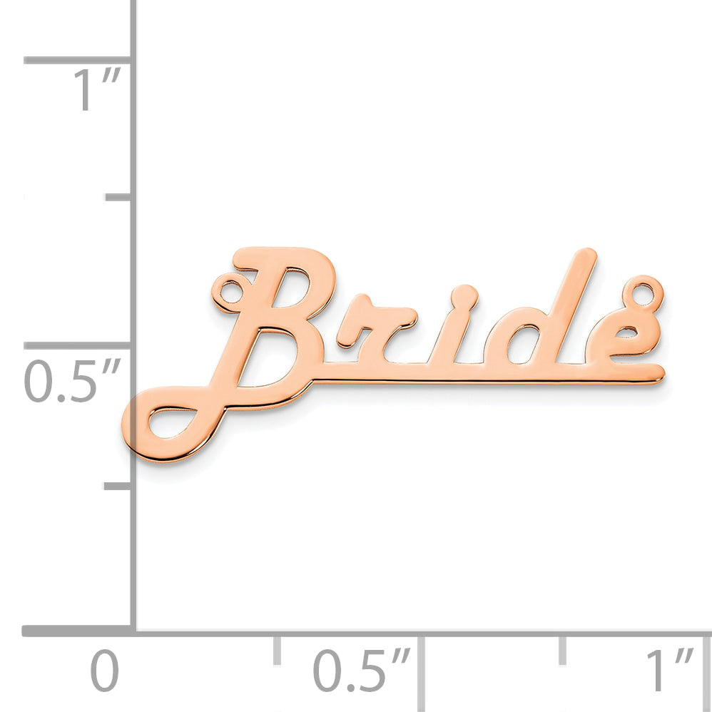 Sterling Silver Rose Gold plated Polished Harlow Solid Font Underlined Name Plate