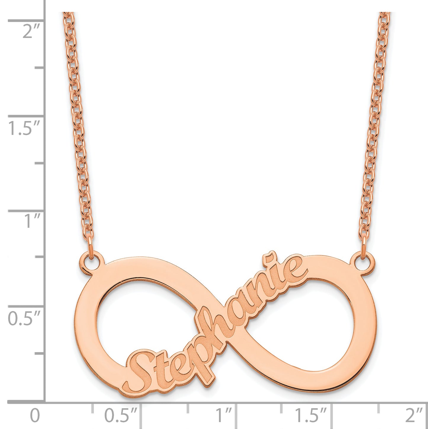 Sterling Silver Rose Gold plated 1 Name Infinity Necklace