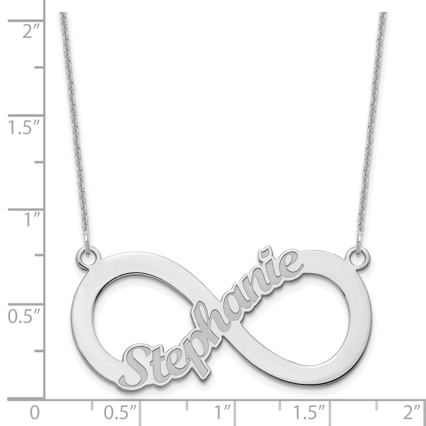 10K White Gold 1 Name Infinity Necklace