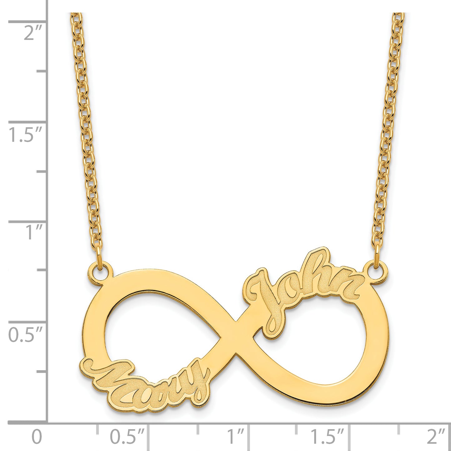 Sterling Silver Gold plated 2 Name Infinity Necklace