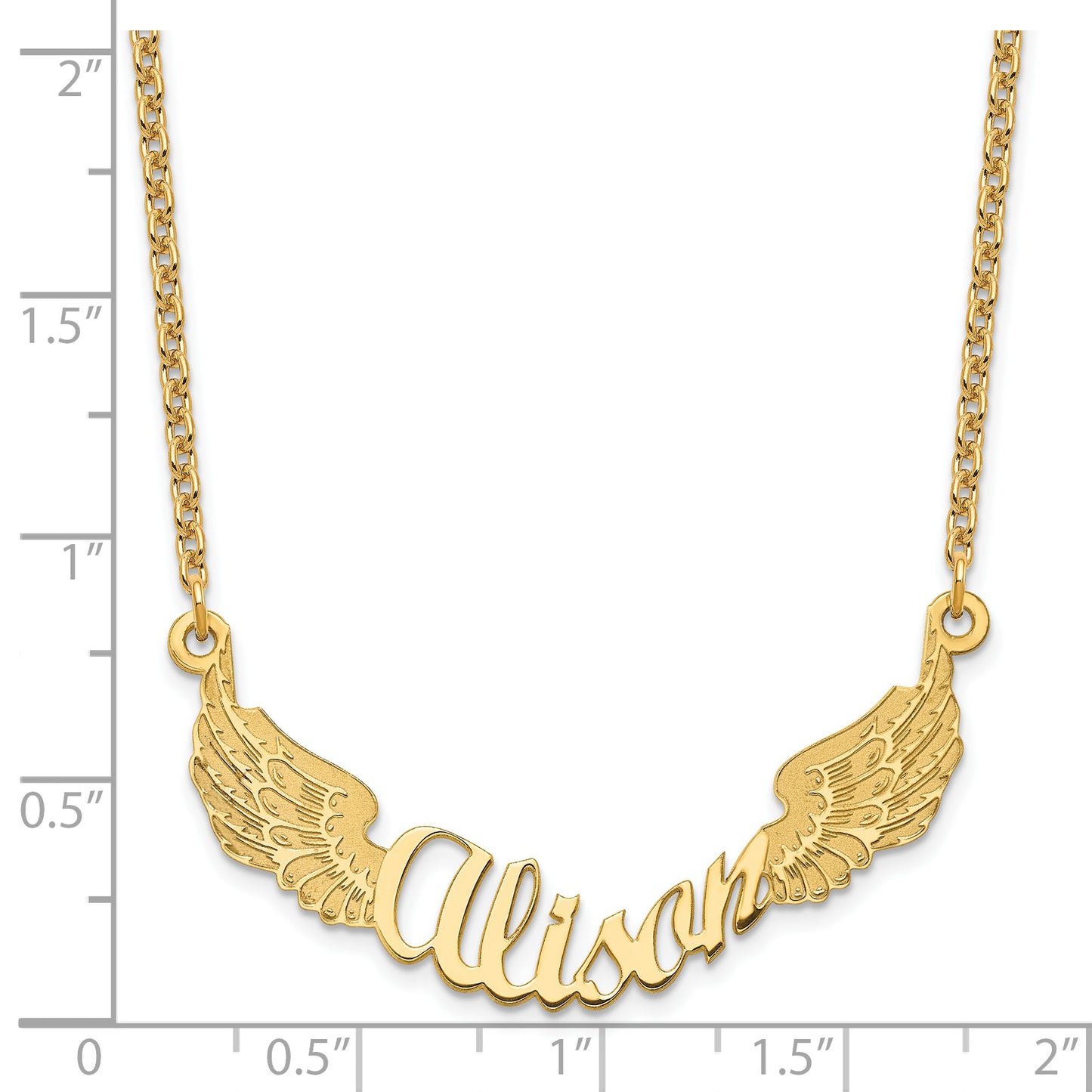 Sterling Silver Gold plated Personalized Angel Wings Necklace