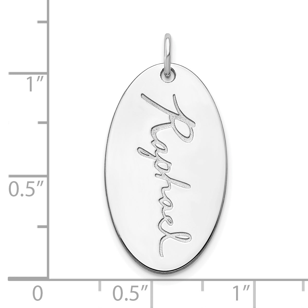 Sterling Silver Rhodium plated Oval Signature Charm