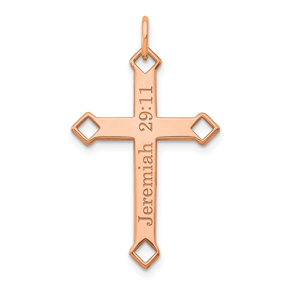 14K Rose Gold Personalized Cross Charm