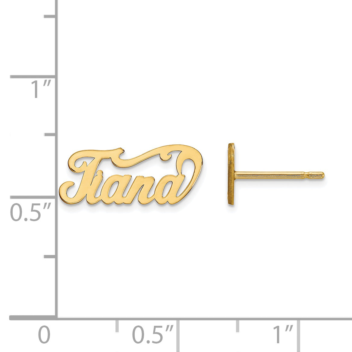 Sterling Silver Gold plated Name Plate Post Earrings