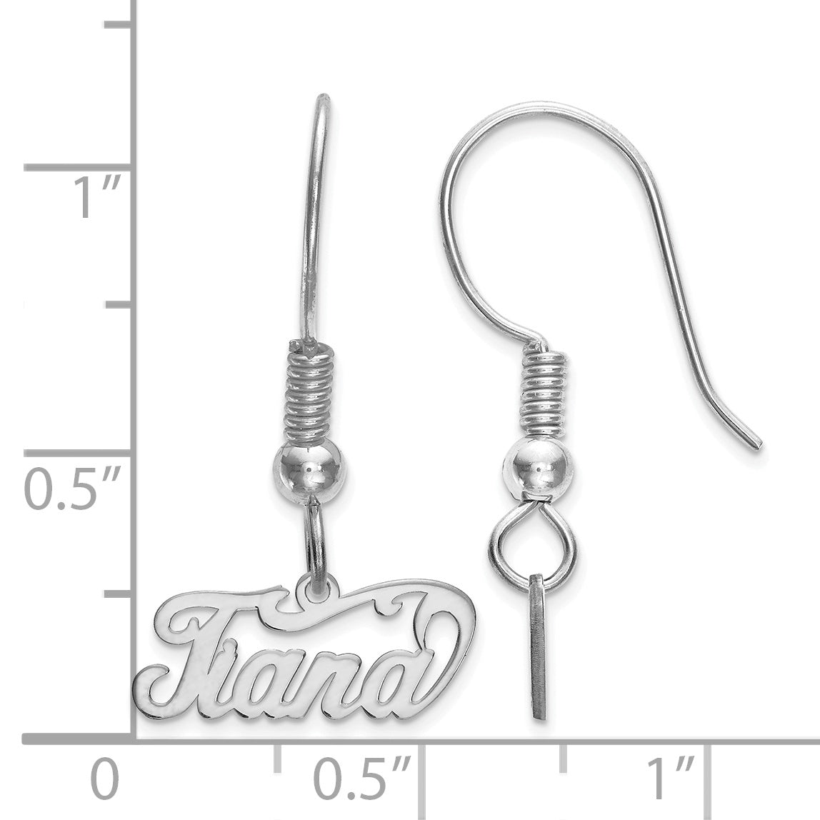 Sterling Silver Rhodium plated Name Plate Dangle Earrings