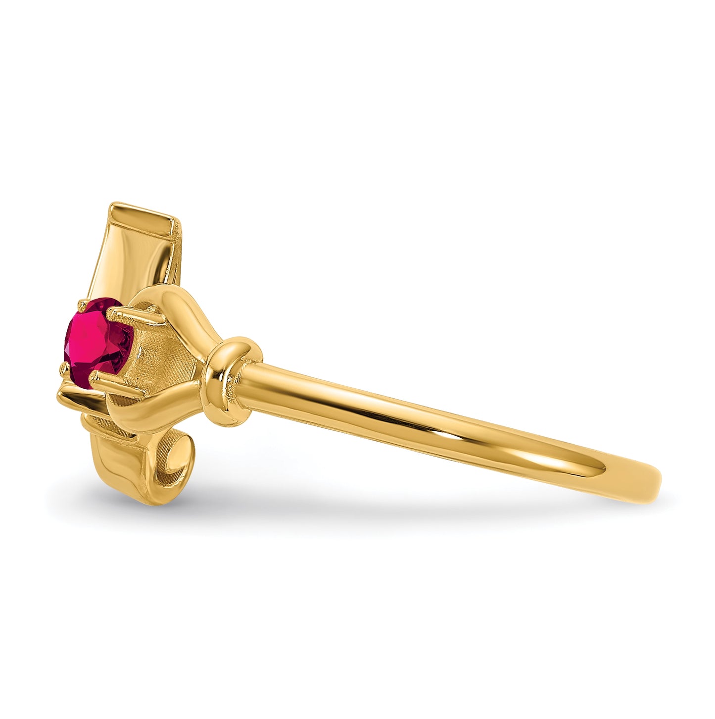14K Yellow Gold Letter A with Birthstone Ring, Size 7