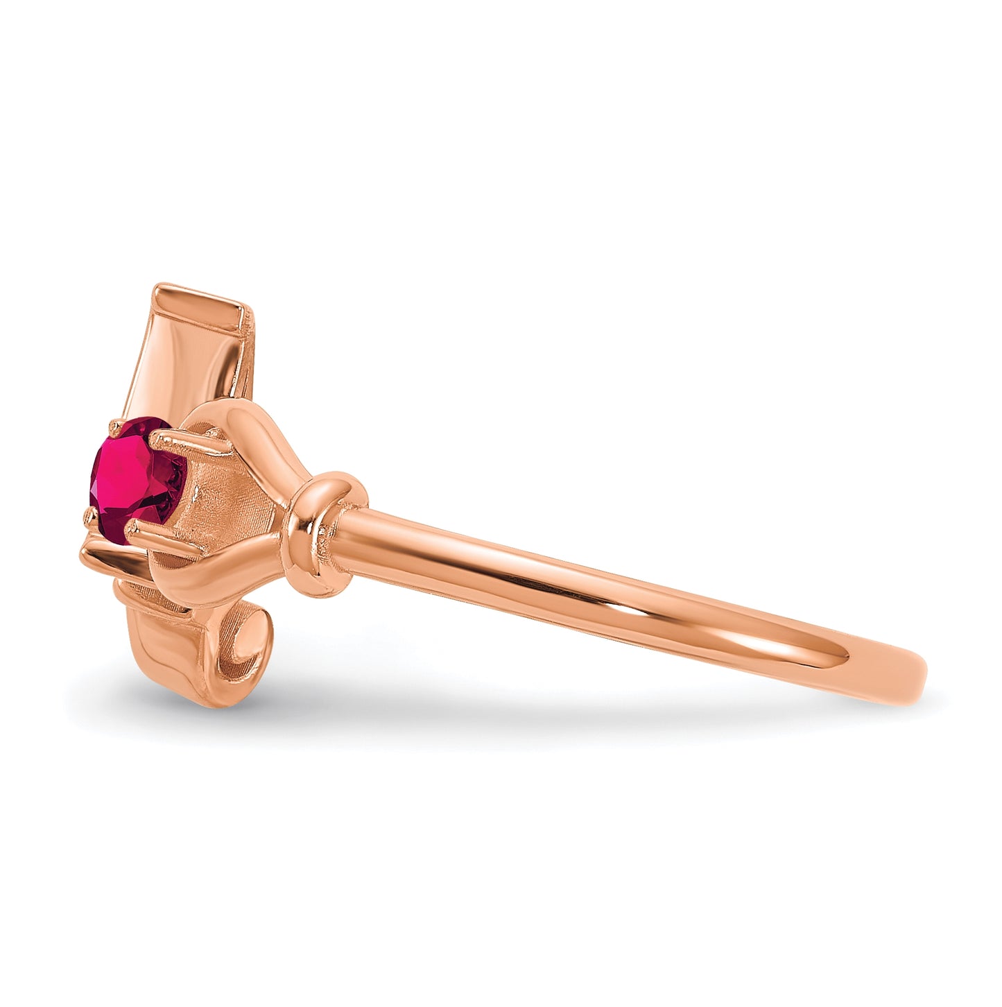 10K Rose Gold Letter A with Birthstone Ring