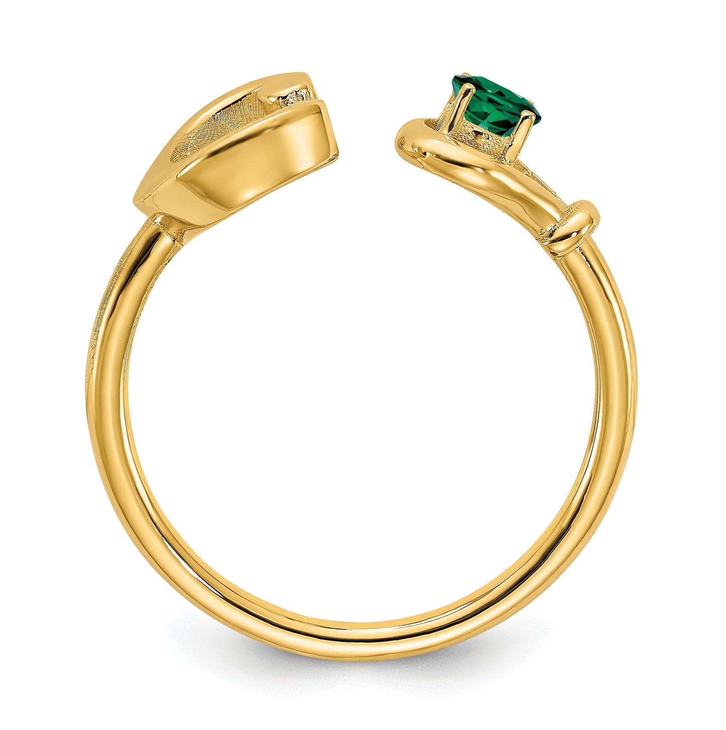 14K Yellow Gold Letter C with Birthstone Ring, Size 7