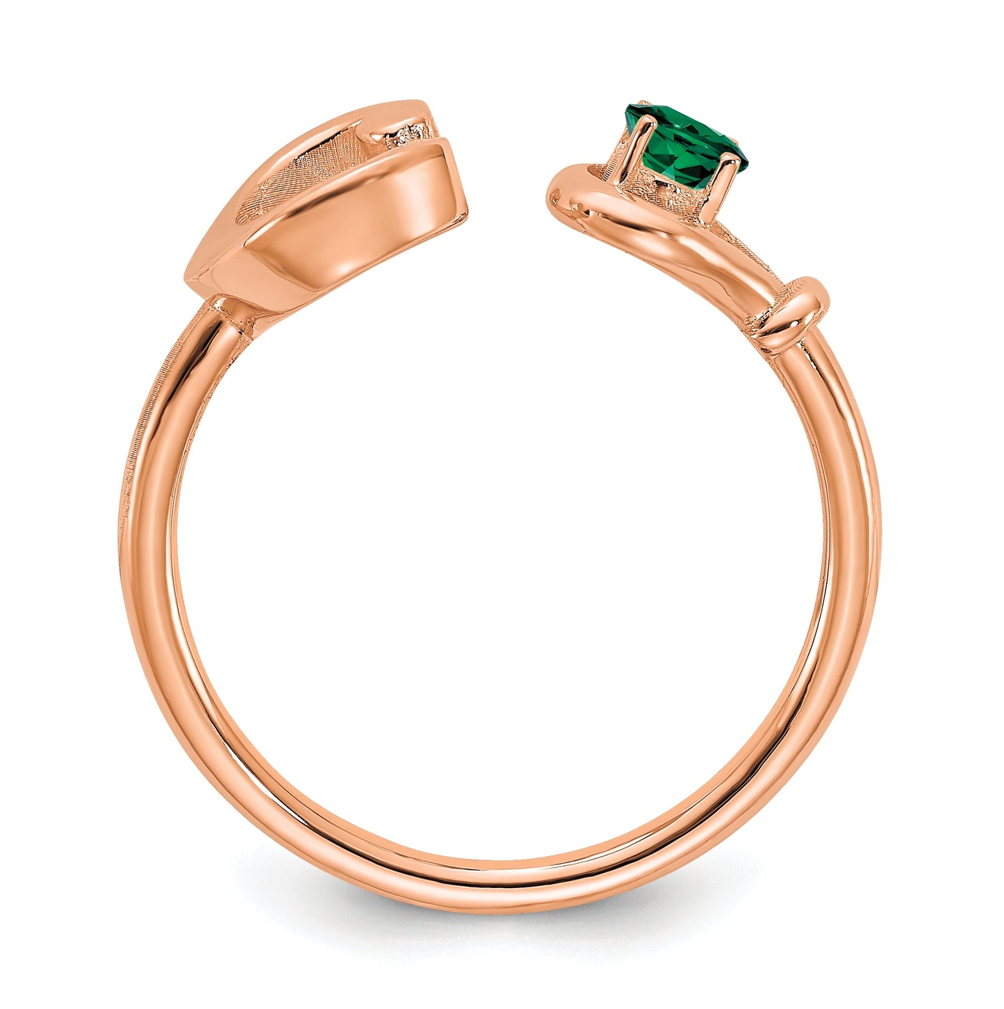 10K Rose Gold Letter C with Birthstone Ring