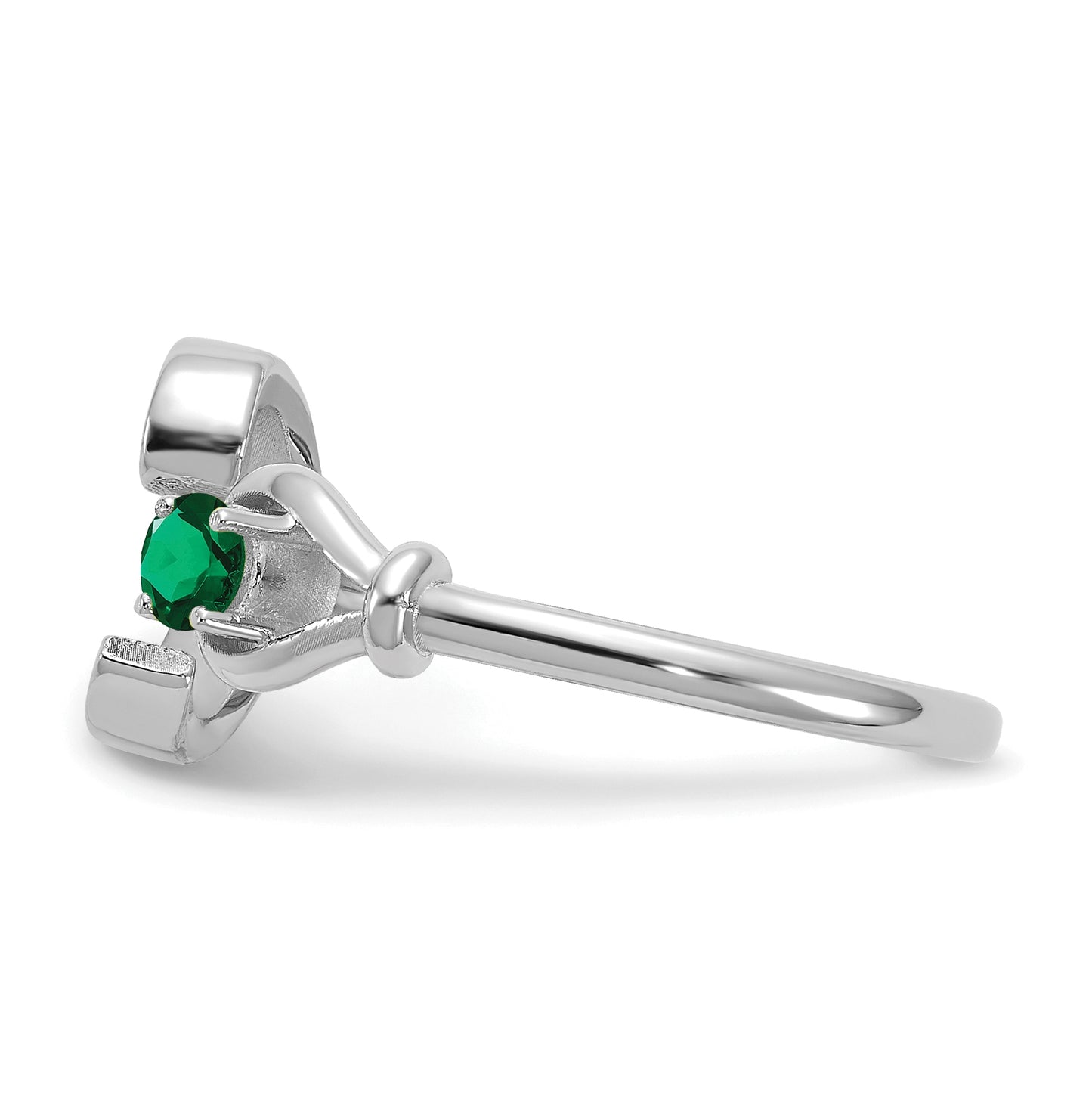 10K White Gold Letter C with Birthstone Ring
