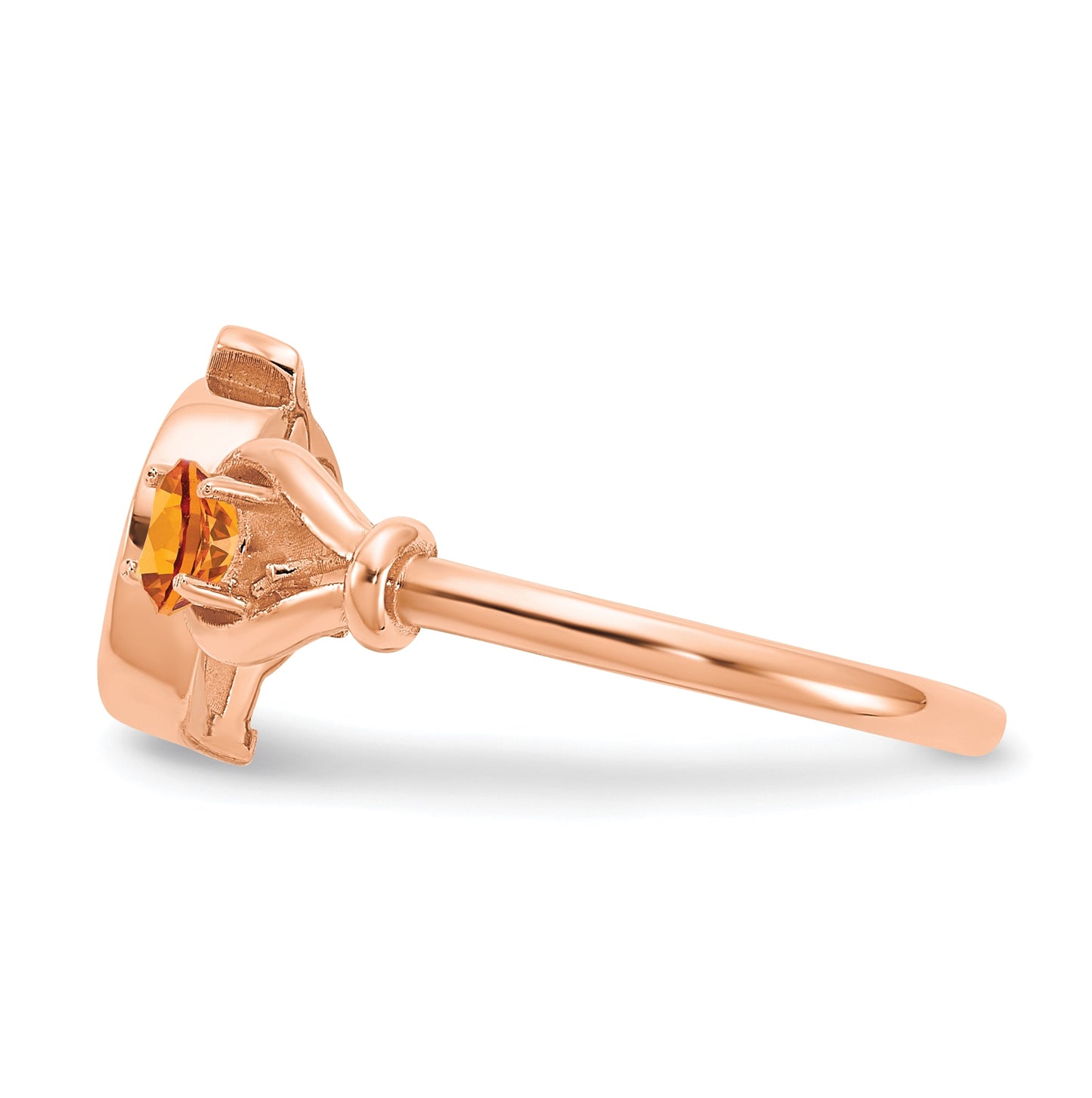 14K Rose Gold Letter D with Birthstone Ring, Size 8