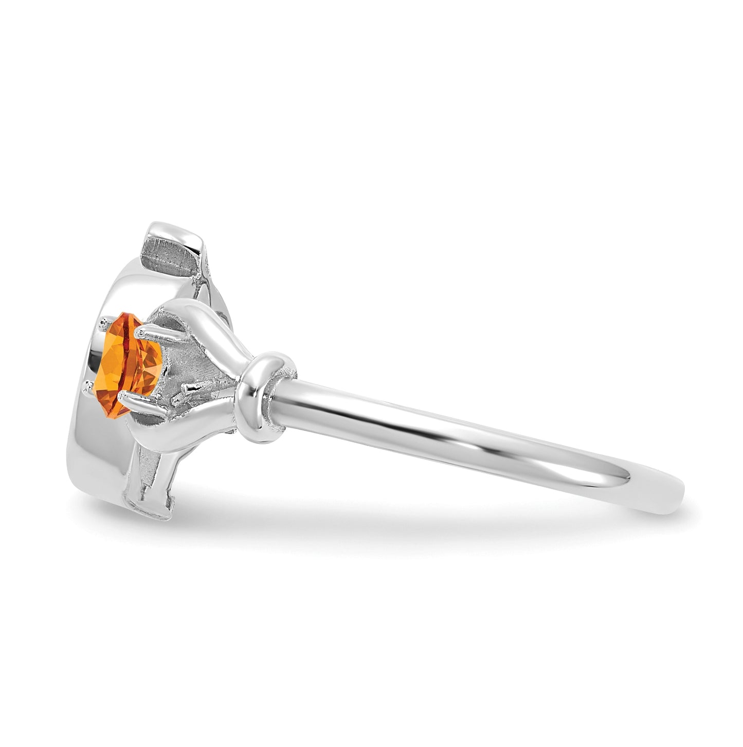 14K White Gold Letter D with Birthstone Ring, Size 7