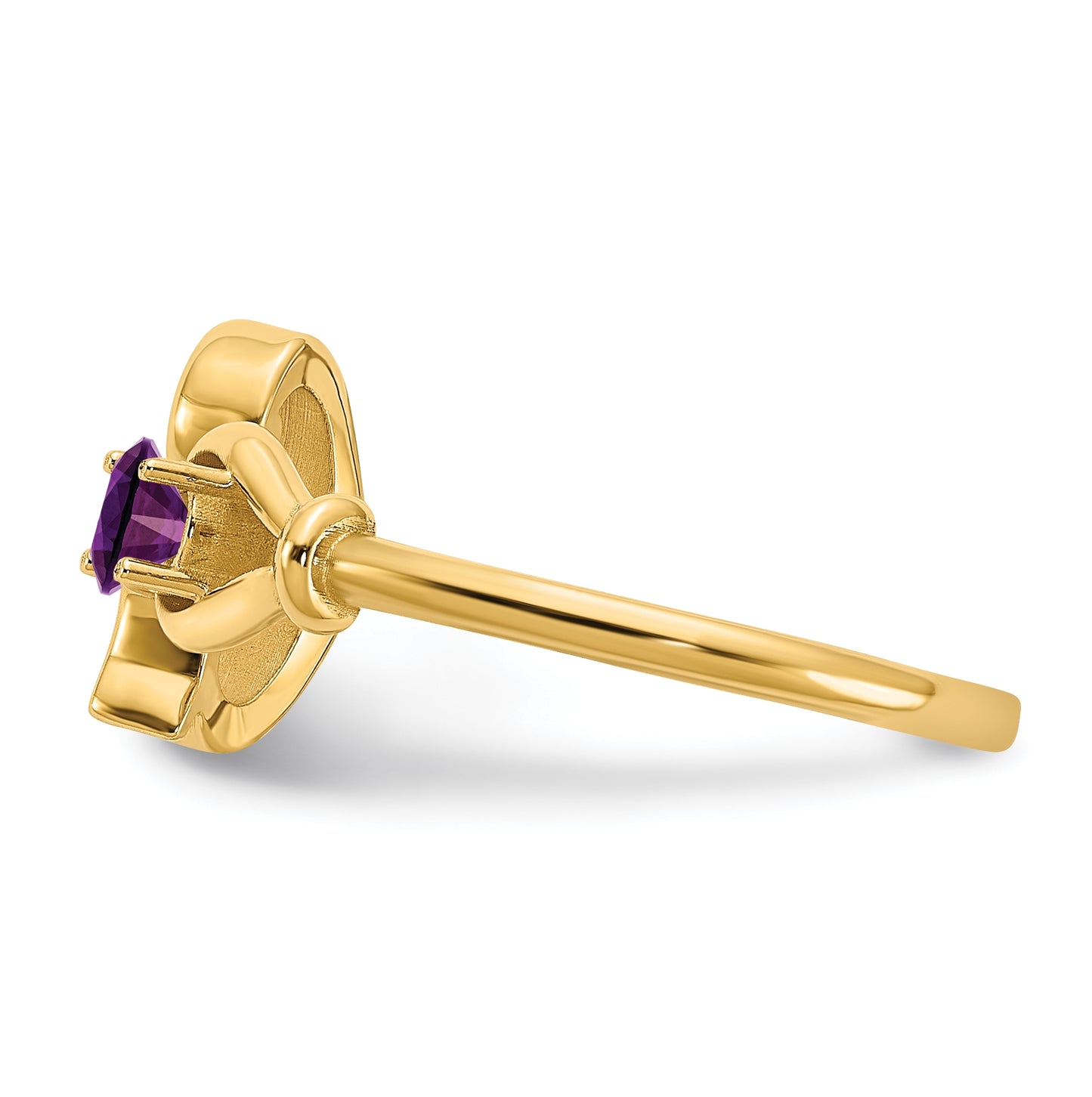 14K Yellow Gold Letter G with Birthstone Ring, Size 7