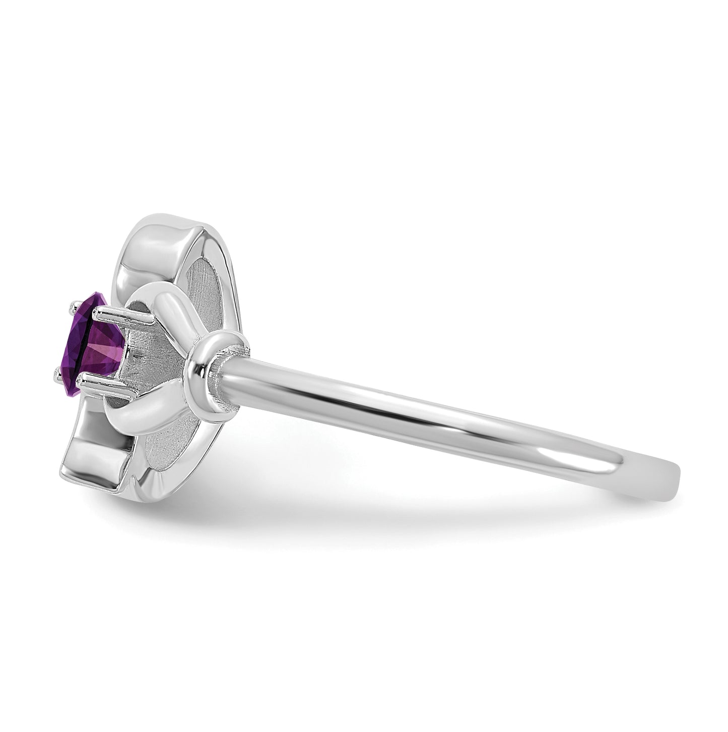 10K White Gold Letter G with Birthstone Ring