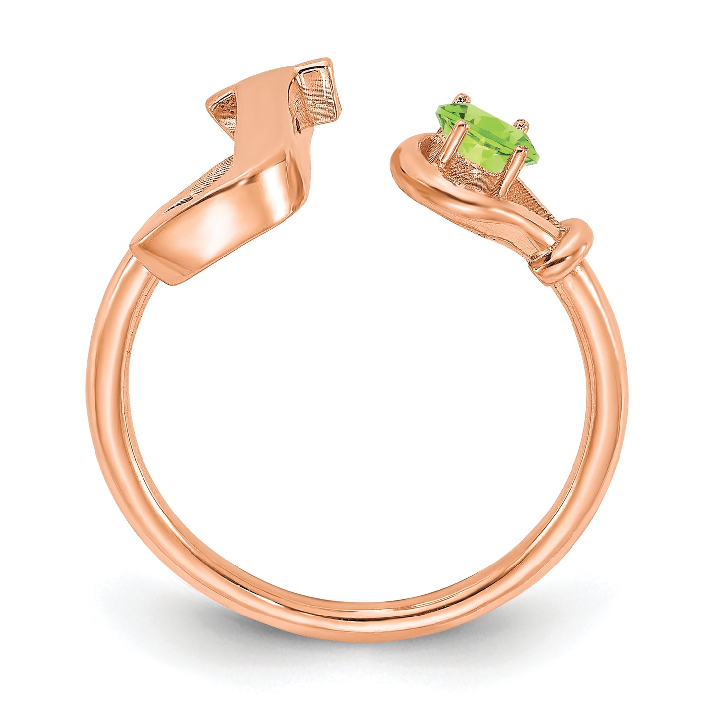 10K Rose Gold Letter J with Birthstone Ring