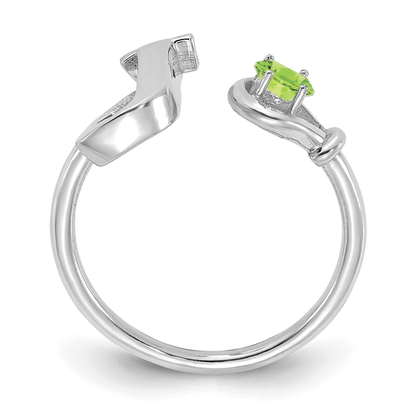 10K White Gold Letter J with Birthstone Ring