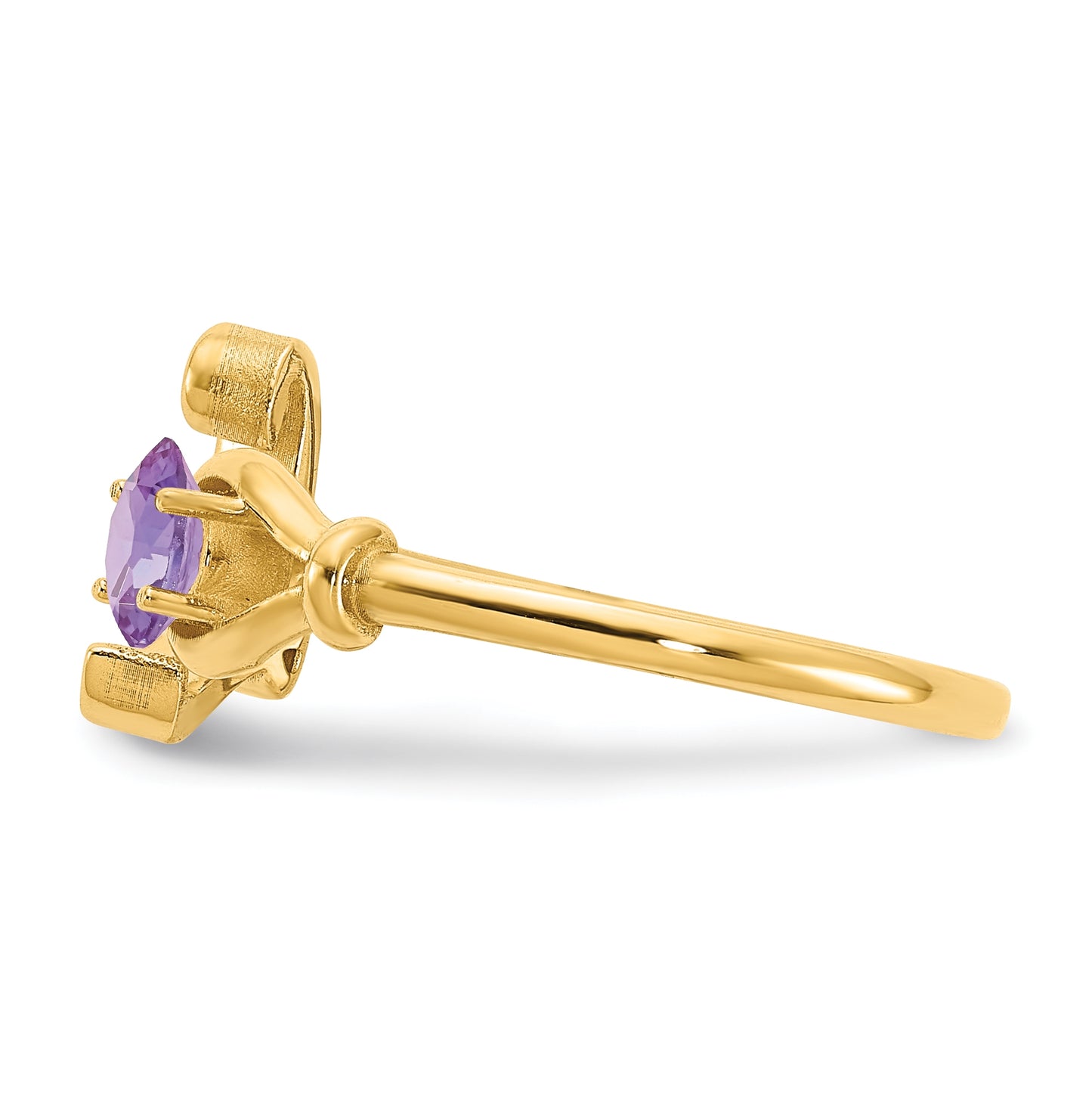 14K Yellow Gold Letter L with Birthstone Ring, Size 7