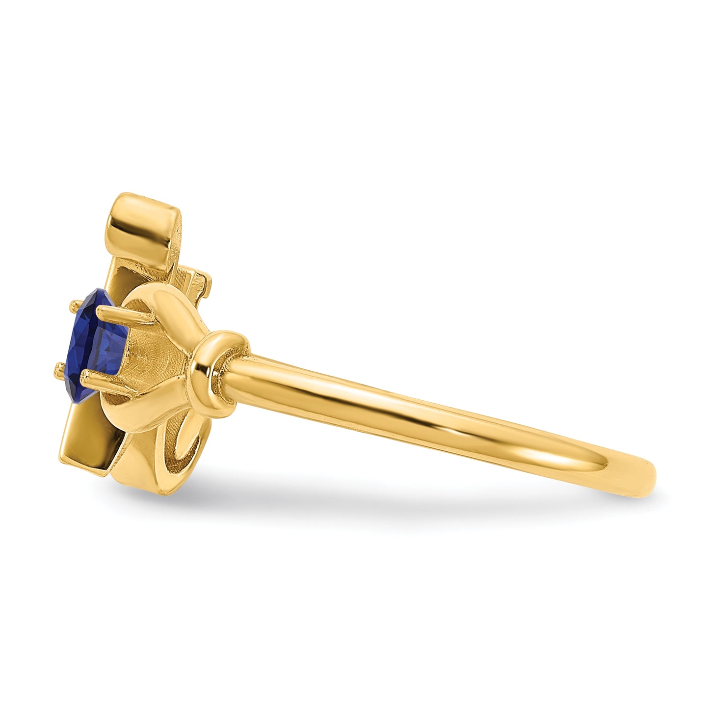 14K Yellow Gold Letter N with Birthstone Ring, Size 7
