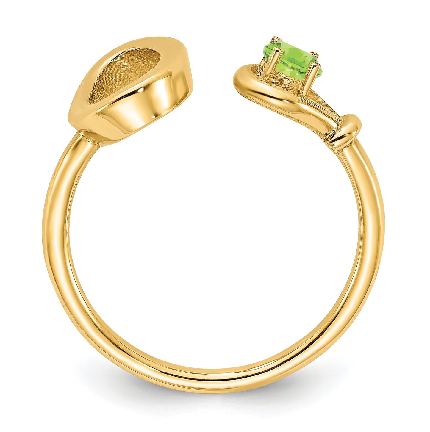 Sterling Silver Gold plated Letter O with Birthstone Ring, Size 6