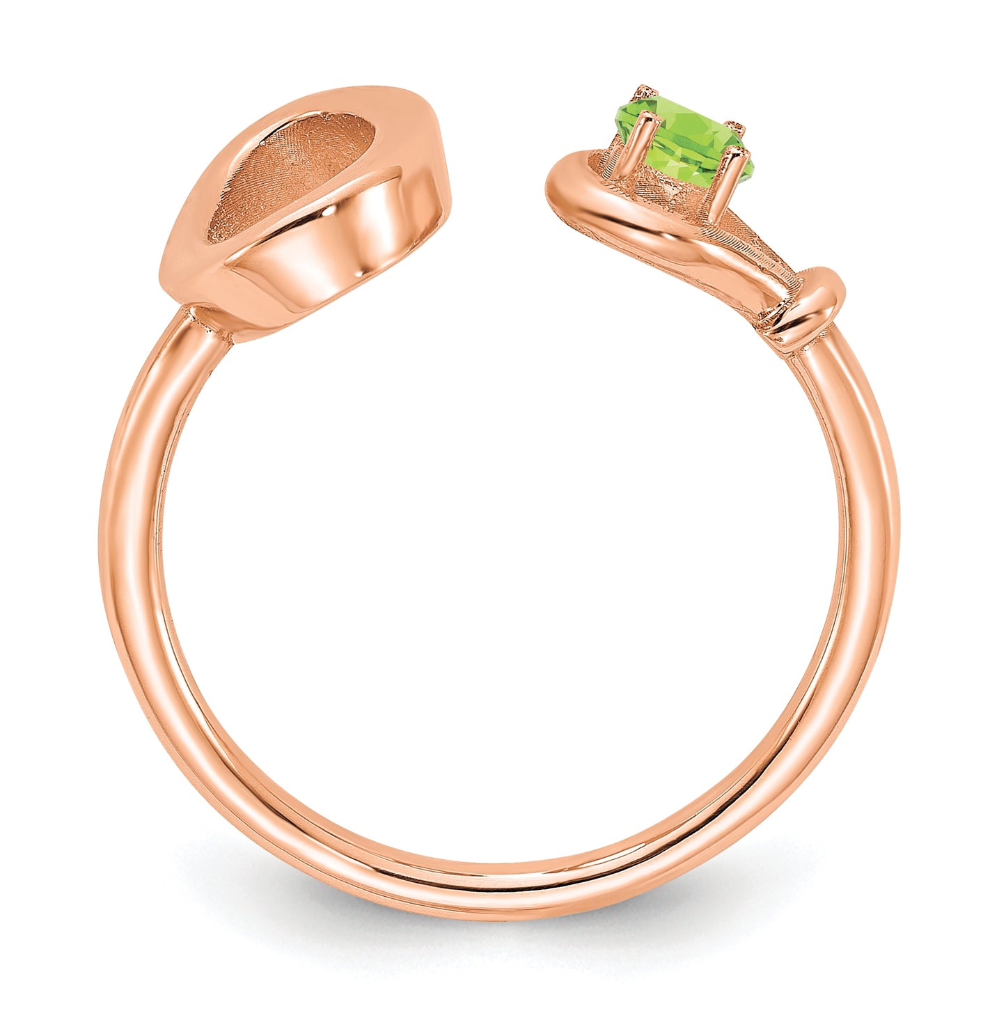 14k Rose Gold Letter O with Birthstone Ring, Size 8