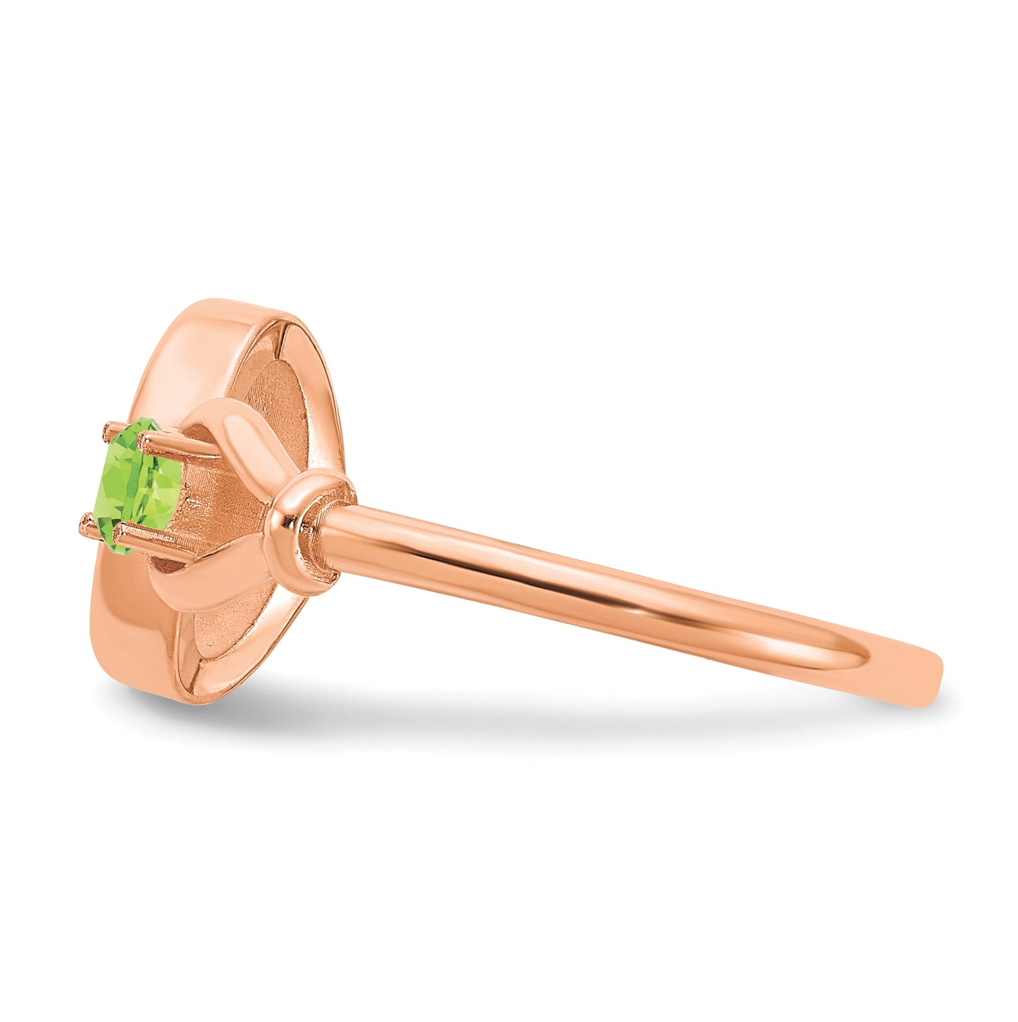 14k Rose Gold Letter O with Birthstone Ring, Size 8