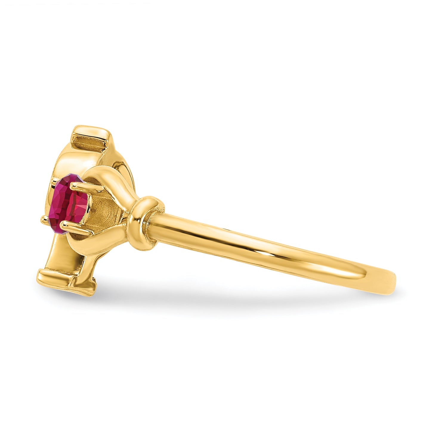 14K Yellow Gold Letter P with Birthstone Ring, Size 7