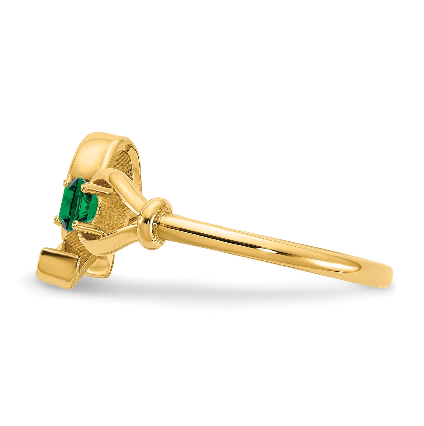 14K Yellow Gold Letter Q with Birthstone Ring, Size 7