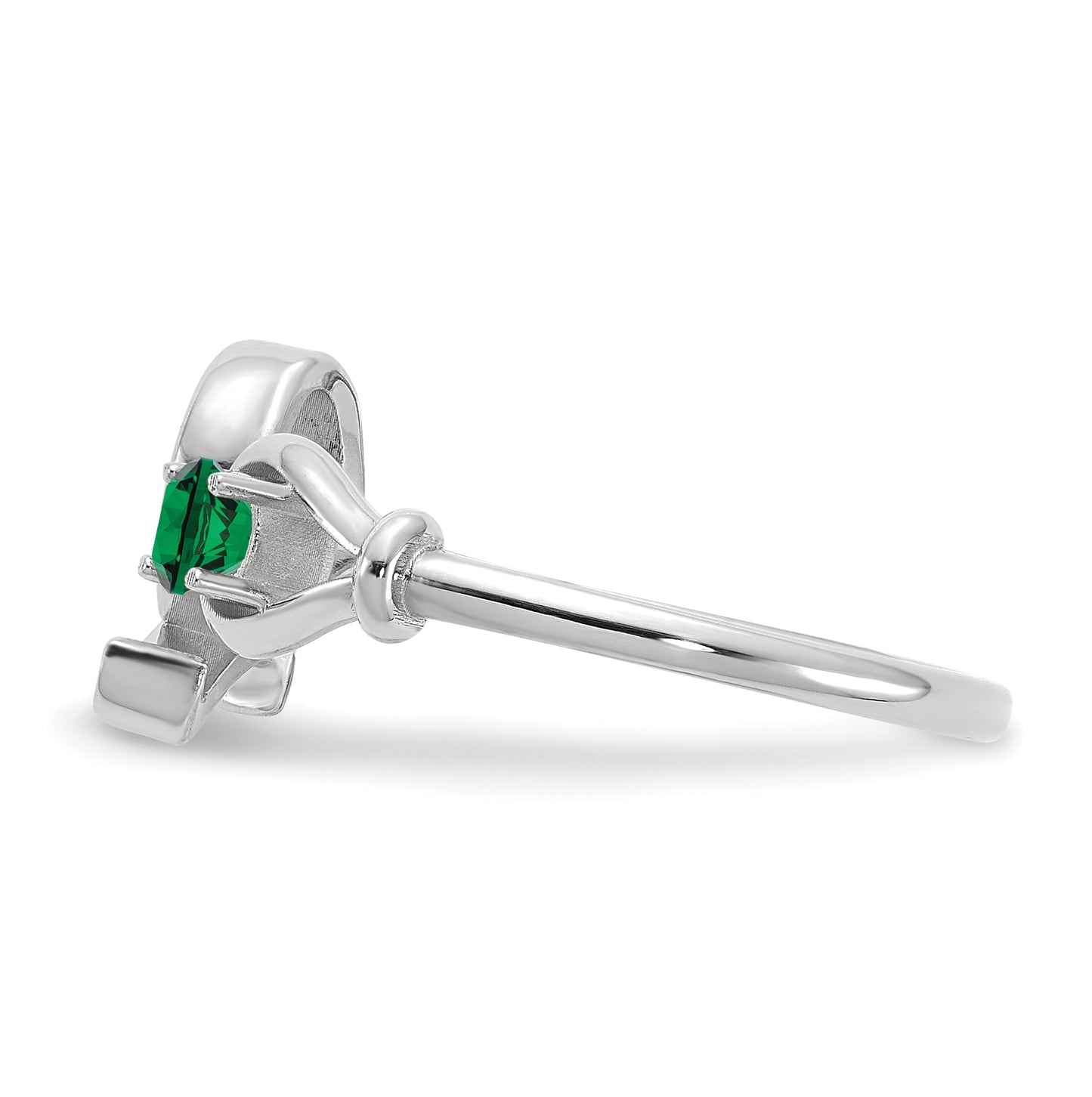 14K White Gold Letter Q with Birthstone Ring, Size 7