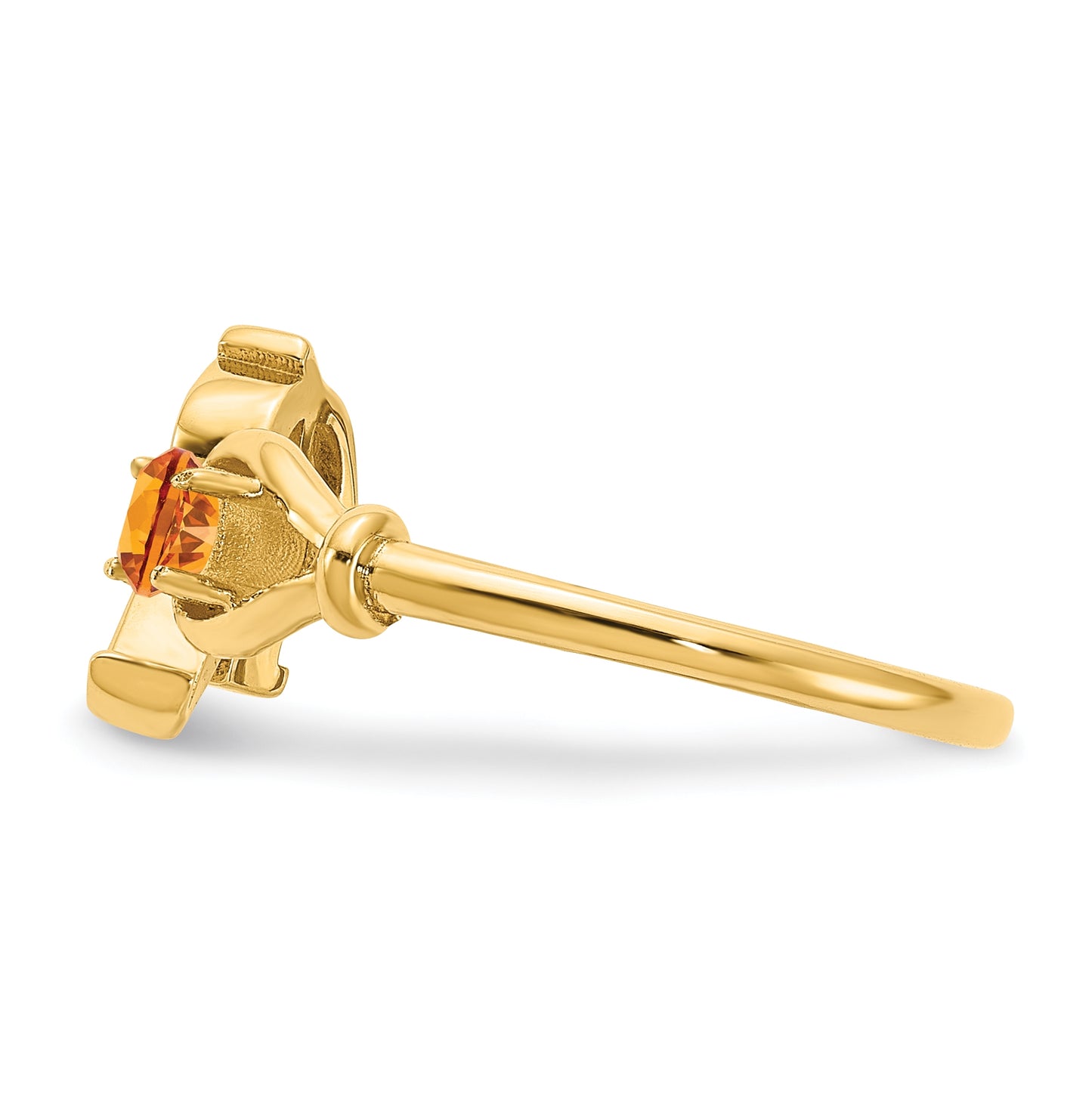 14K Yellow Gold Letter R with Birthstone Ring, Size 7