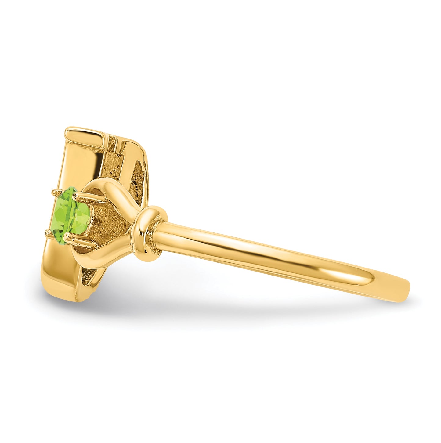 14K Yellow Gold Letter U with Birthstone Ring, Size 7
