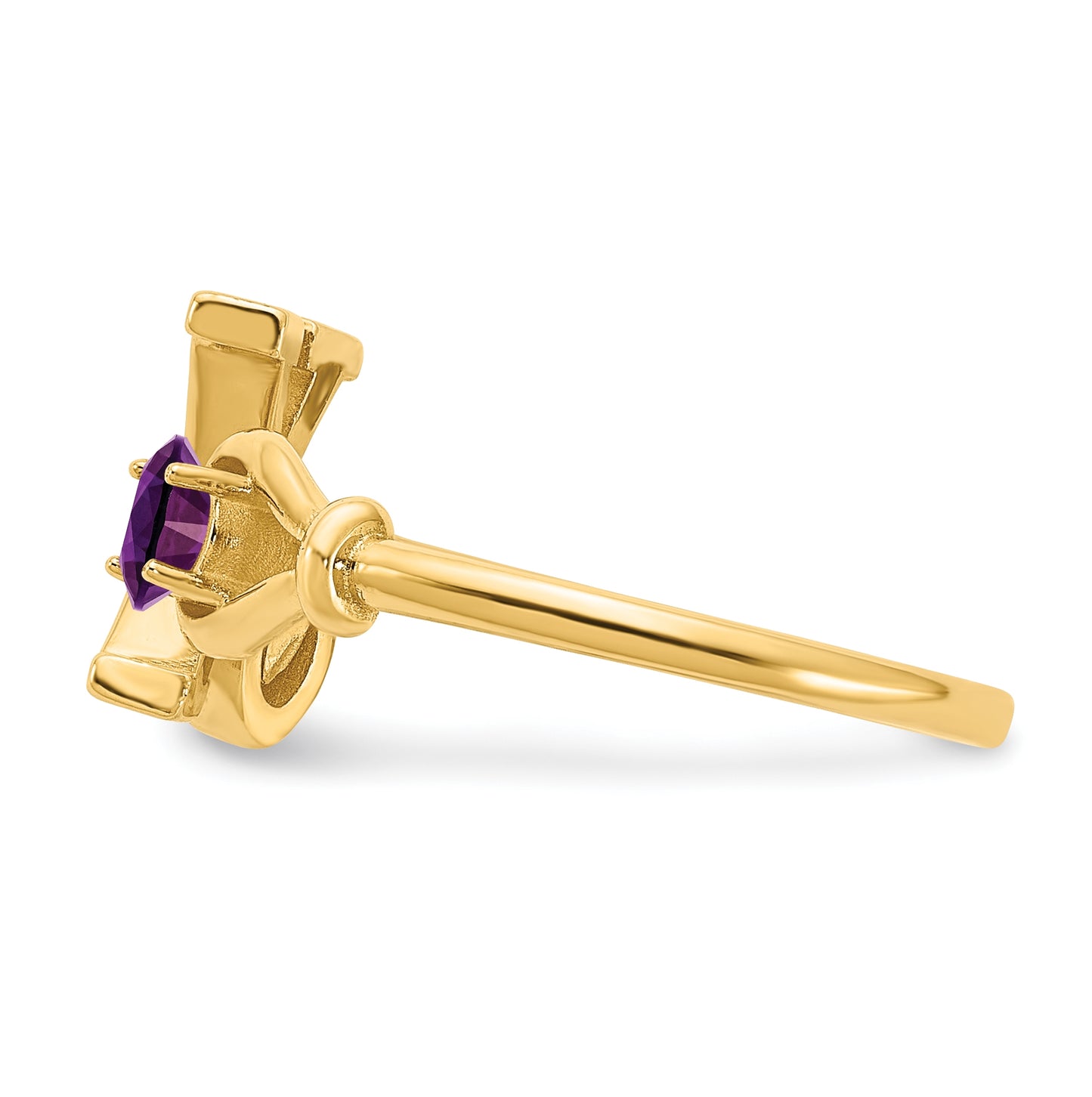 14K Yellow Gold Letter X with Birthstone Rings, Size 7